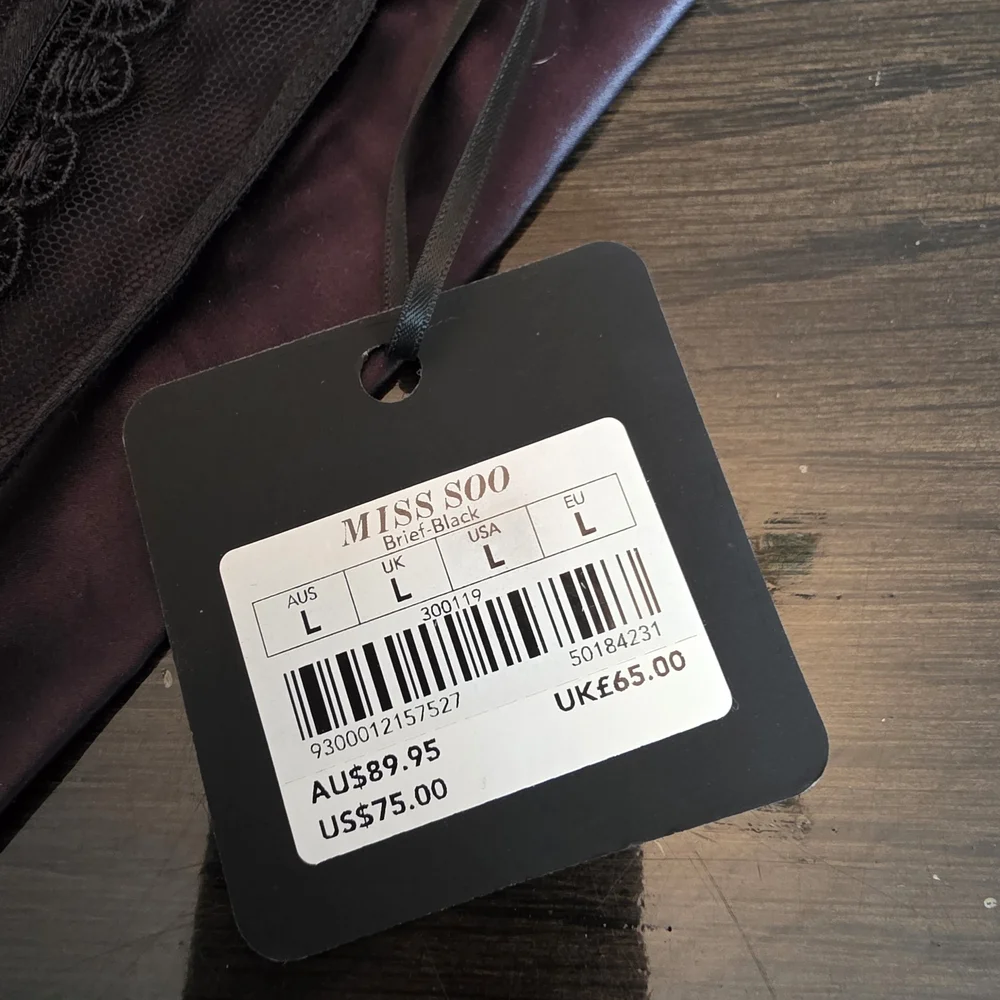 Honey Birdette Black Lace Panties With Cross Charm On Back Nwt - Picture 2 of 5